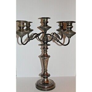 Antique Sheffield Silverplate 5 Light Candelabra Harrison-Sperry 19.5"